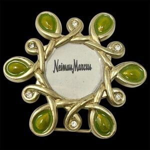 Jay Strongwater Vintage Enamel Rhinestone Brooch Clip Photo Frame Neiman Marcus